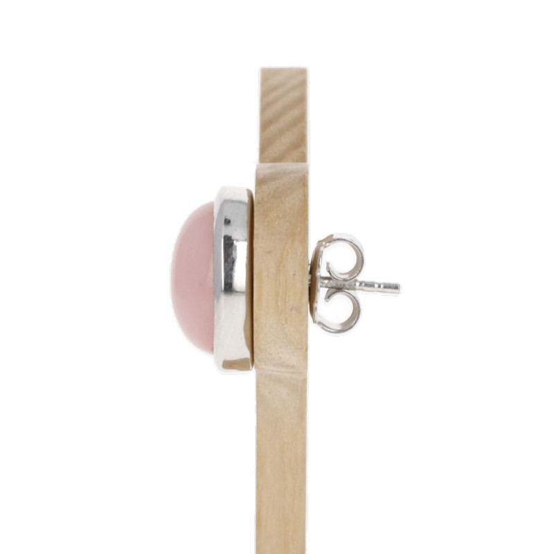 Earrings with Opale Rosa Cabochon Oval