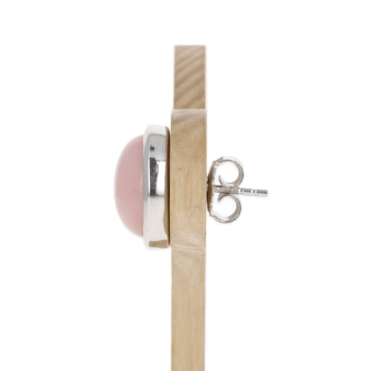 Earrings with Opale Rosa Cabochon Oval