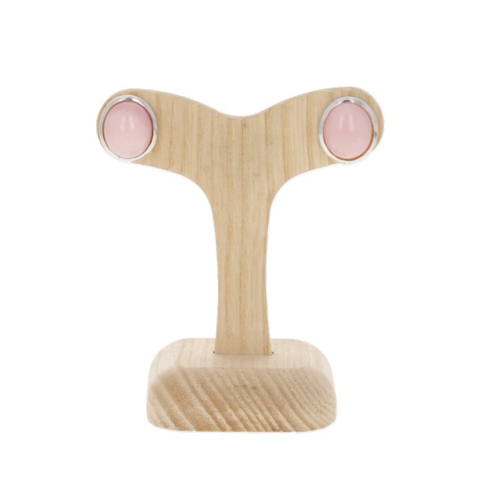 Earrings with Opale Rosa Cabochon Oval