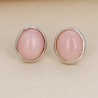Earrings with Opale Rosa Cabochon Oval