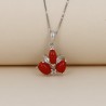 Pendente a Triangolo Fantasia con Corallo Rosso