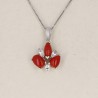 Pendente a Triangolo Fantasia con Corallo Rosso