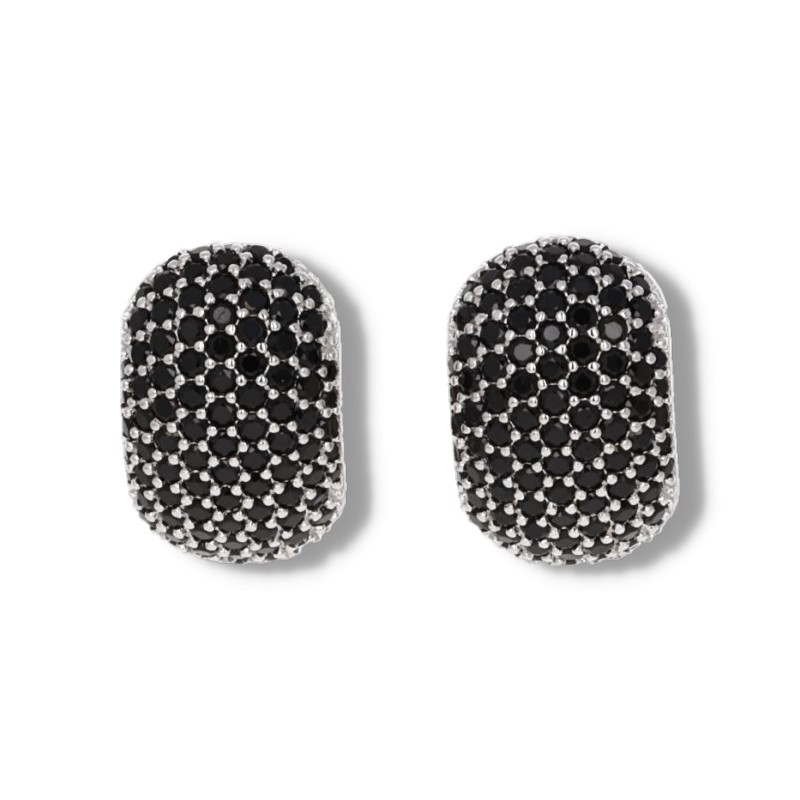 Orecchini Schiena D'asino con Pavè di Spinello Nero