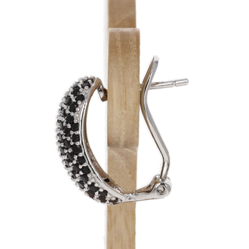 Earrings D'asino con Pavè di Spinello Nero