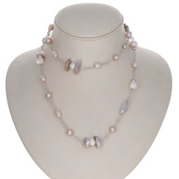 classica Collana in Perle bianche naturale girocollo elegante da donna 