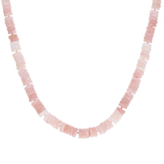 Collana di Opale Rosa in Fasce di Colore