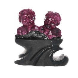 Sculpture with Ruby zoisite children