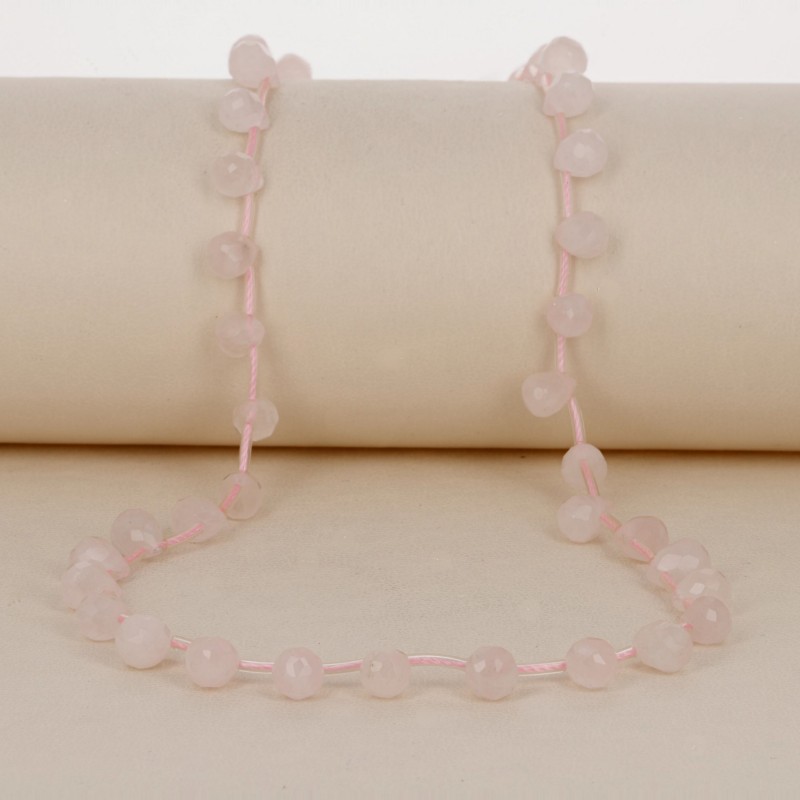 Filo di Quarzo a Goccia Briolette Forata in Testa