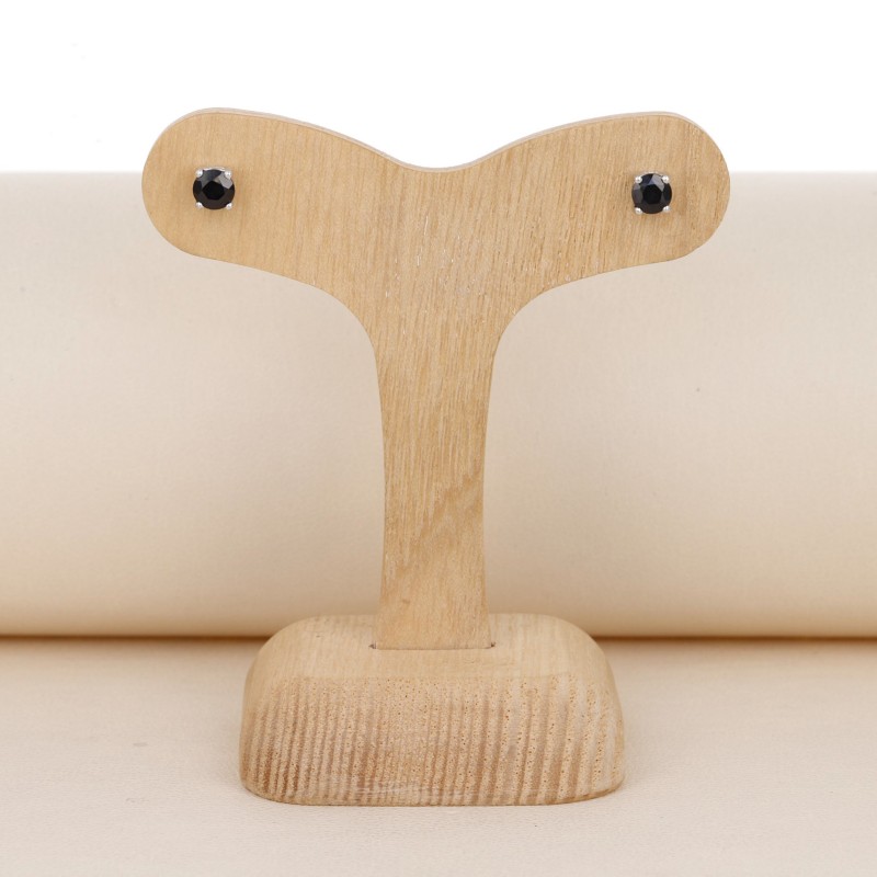 Black Spinel Lobe Earrings