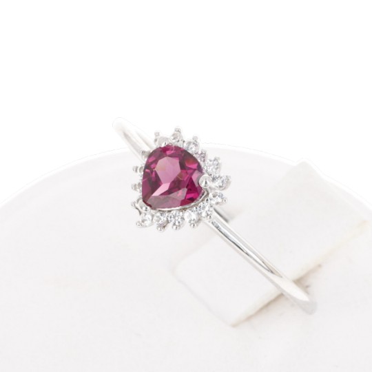Anello con Granato Rodolite e Topazi Anello con Granato Rodolite e Topazi