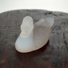 Duck sculpture in beige gray agate