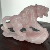 Scultura Tigre in Quarzo Rosa