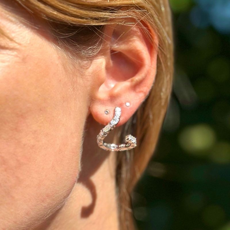 Earrings in Spirale di Moissanite Synthetic