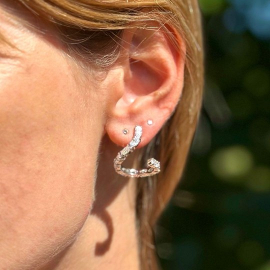 Earrings in Spirale di Moissanite Synthetic