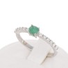 Ring with Synthetic Emerald and Moissanite