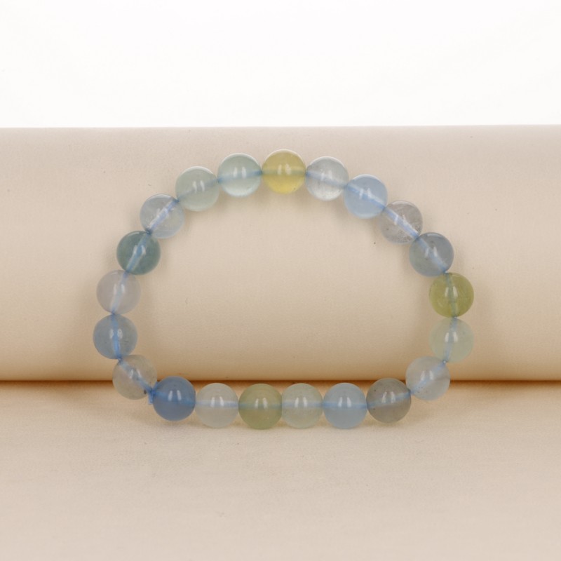 Bracciale su Elastico Acquamarina Sferica ø 10/10,5 mm