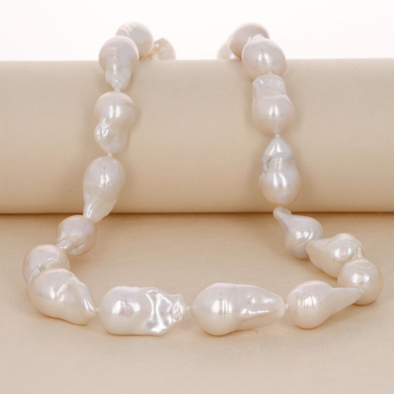 Collana Perle Barocche (Fiammate) Bianche