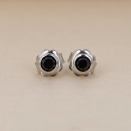 Orecchini con Diamanti Neri ø 4 mm