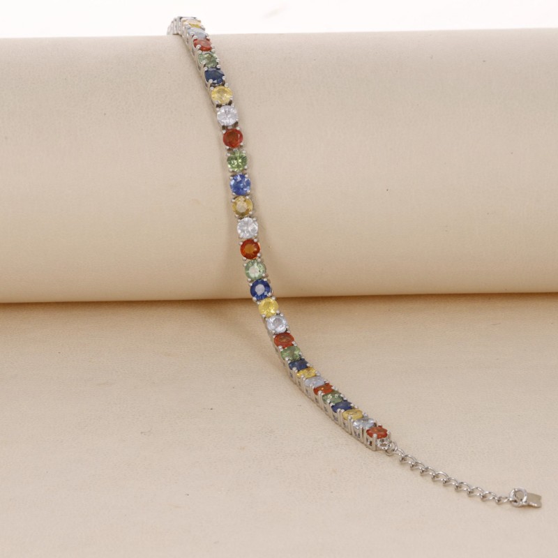 Bracciale Tennis con Zaffiri Multicolore