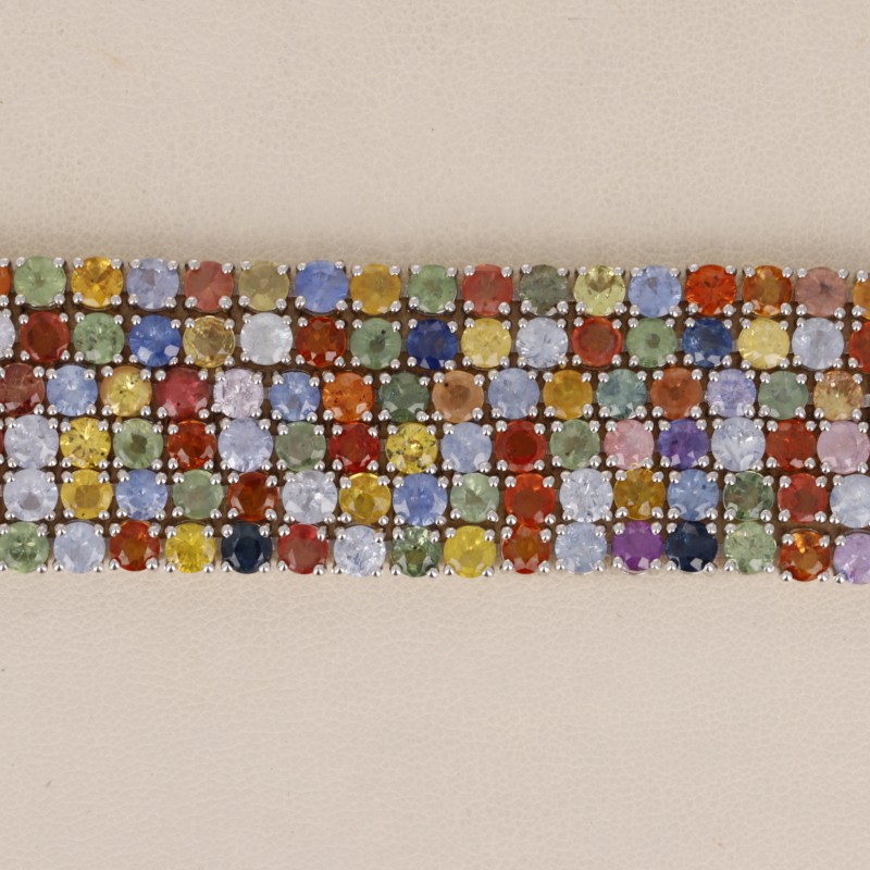 Bracciale Tennis con Zaffiri Multicolore