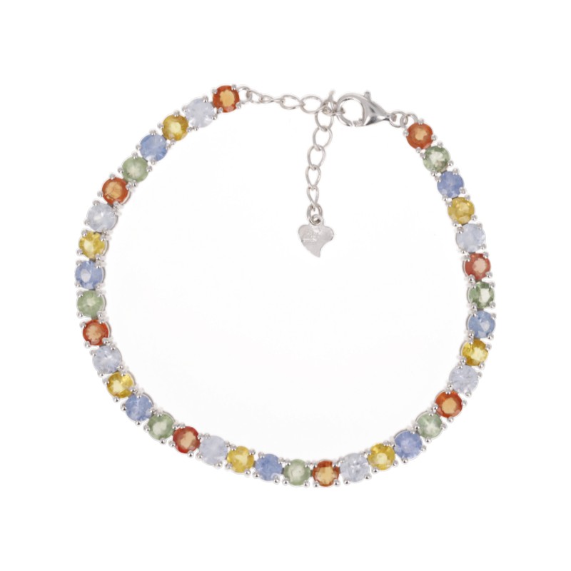 Bracciale Tennis con Zaffiri Multicolore