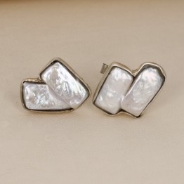 Gemelli con Perle Rettangolari