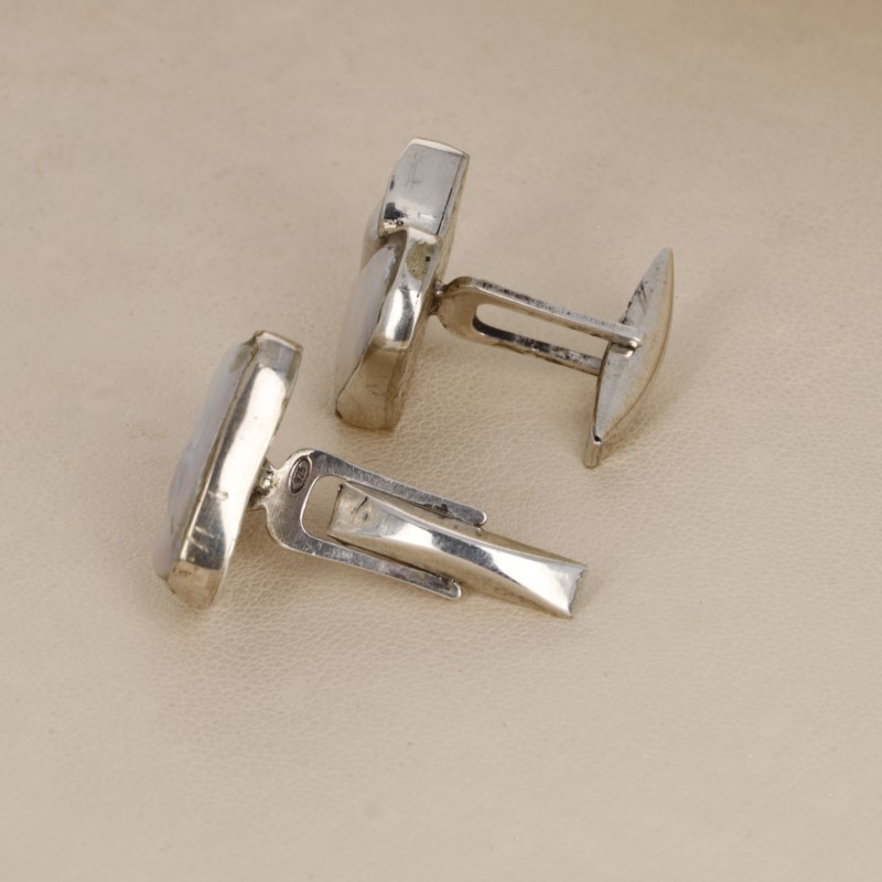 Gemelli con Perle Rettangolari