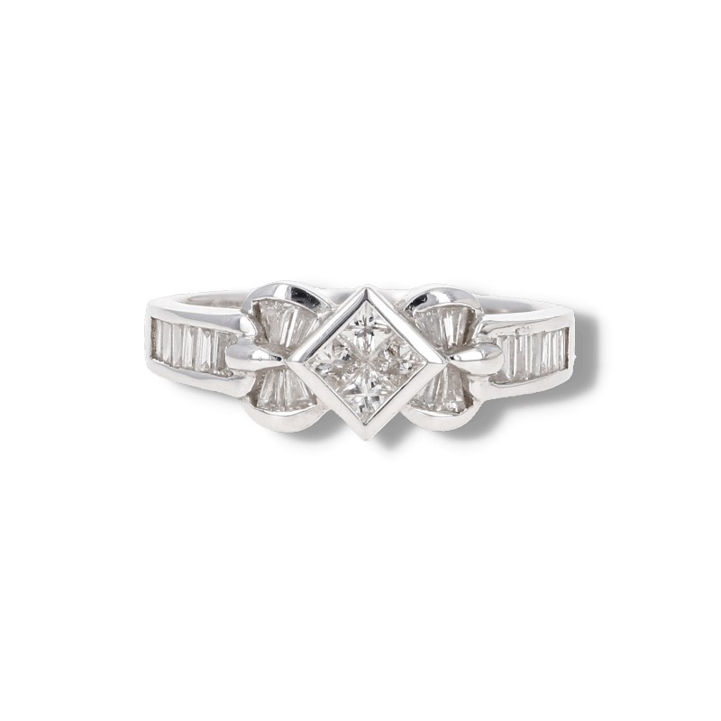 White gold ring with diamonds 0.71 ct.
