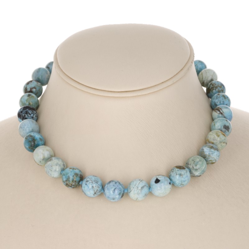 Blue Opal Crew Necklace with Matrix
