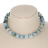Blue Opal Crew Necklace with Matrix
