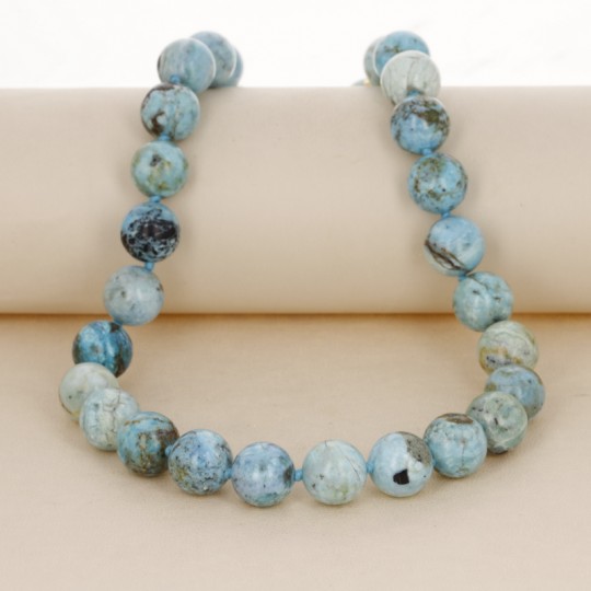 Blue Opal Crew Necklace with Matrix