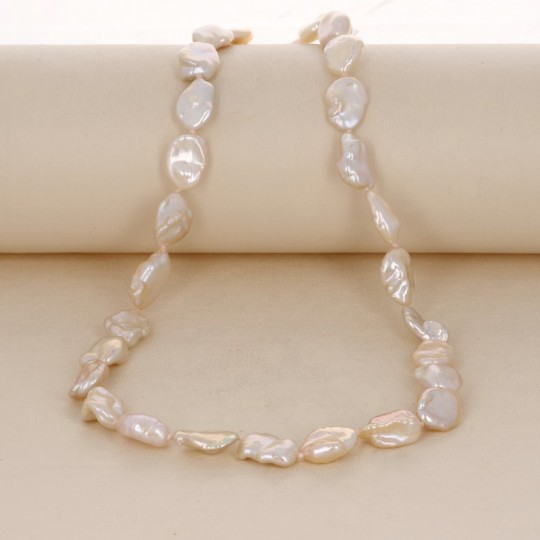 Necklace Pearl Keshi Rosa Gold Ø 9.5 / 11 mm