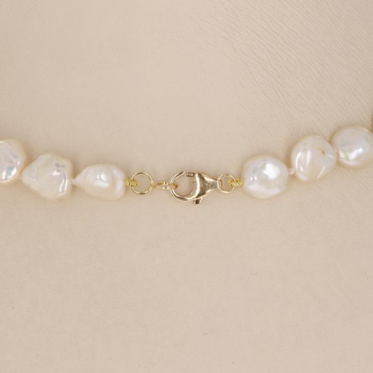 Keshi Pink Gold Pearl Necklace