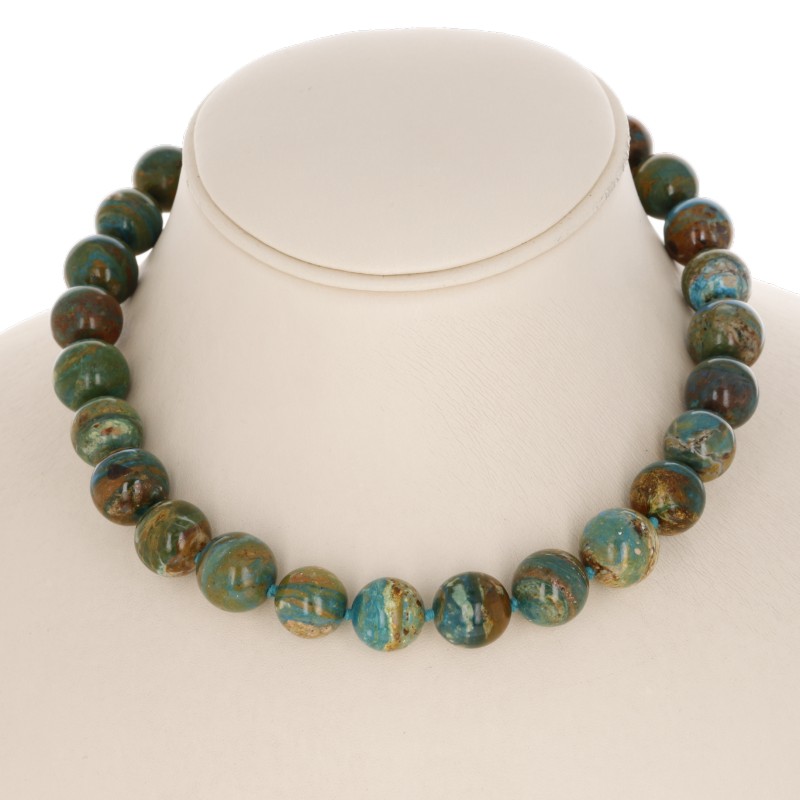 Blue Green Opal Necklace with Matrix