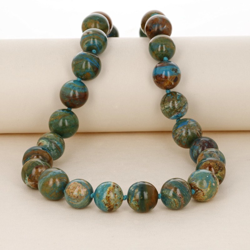 Blue Green Opal Necklace with Matrix