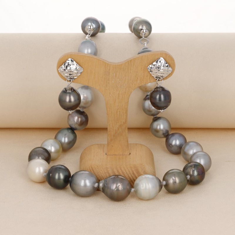 Parure Collana e Orecchini con Perle di Tahiti