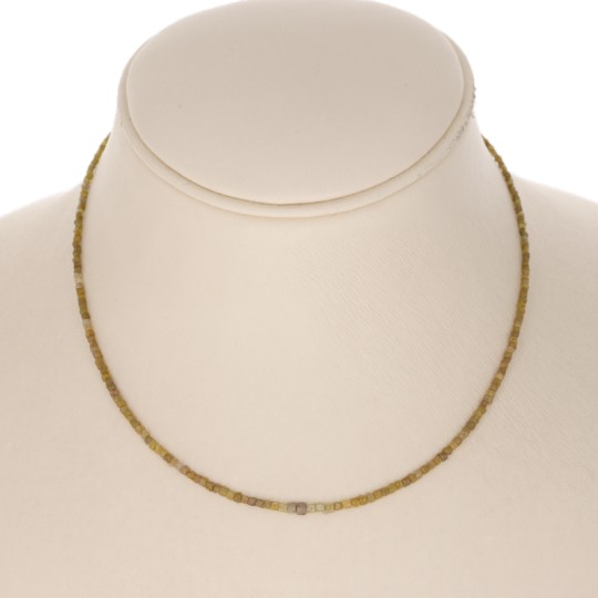 Yellow/Green Diamond Necklace in Cubetto