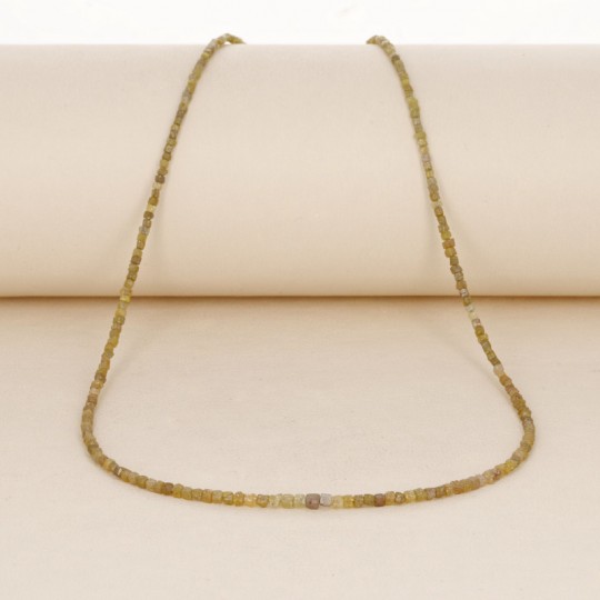 Yellow/Green Diamond Necklace in Cubetto