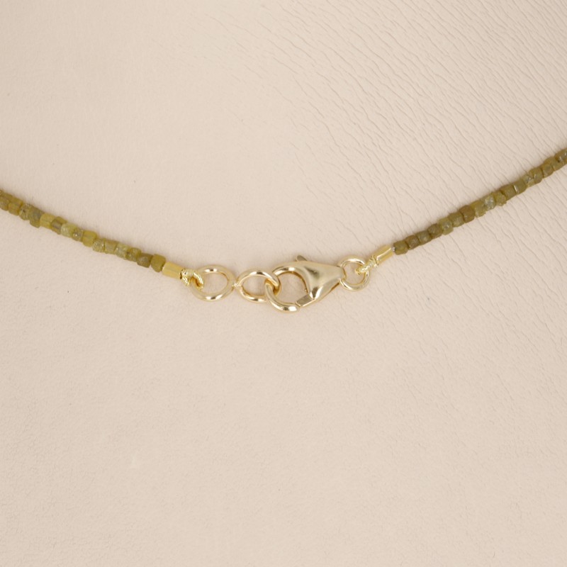 Yellow/Green Diamond Necklace in Cubetto
