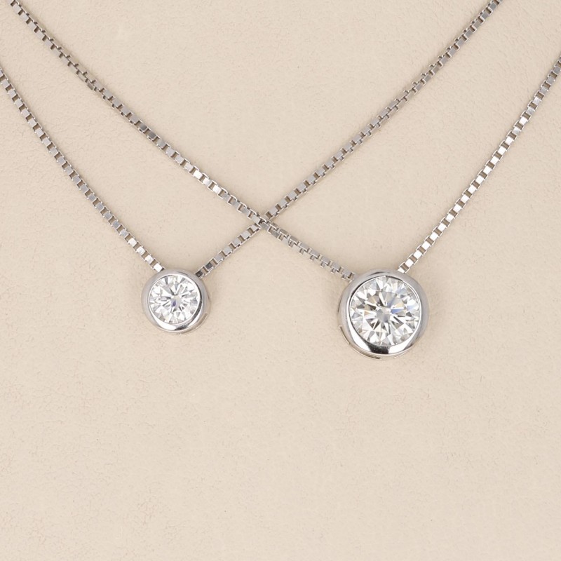 Pendente Moissanite Sintetica Rotonda