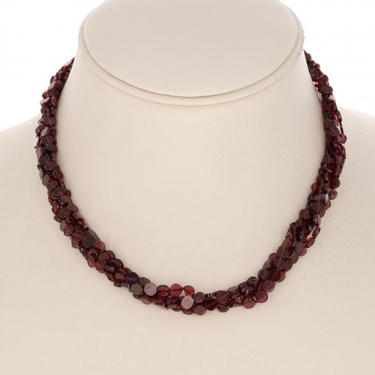 Torchon 5 Strands of Granate Round Plate