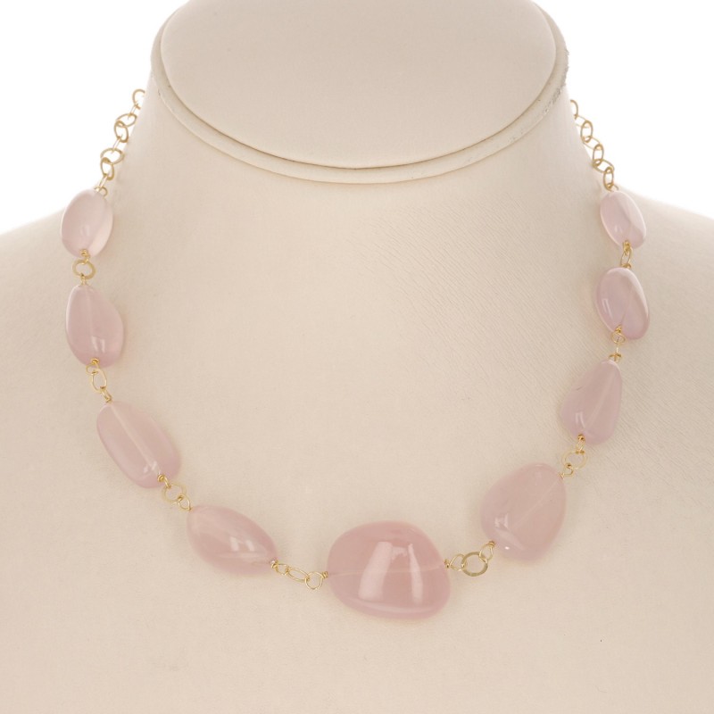 Rose Quartz necklace in Sasso Scalare