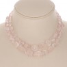2 Strand Parallel Necklace and Pink Quartz Earrings