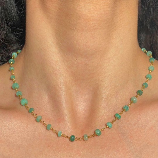 Collier a Rosario di Smeraldo a Rondella Collier a Rosario di Smeraldo a Rondella