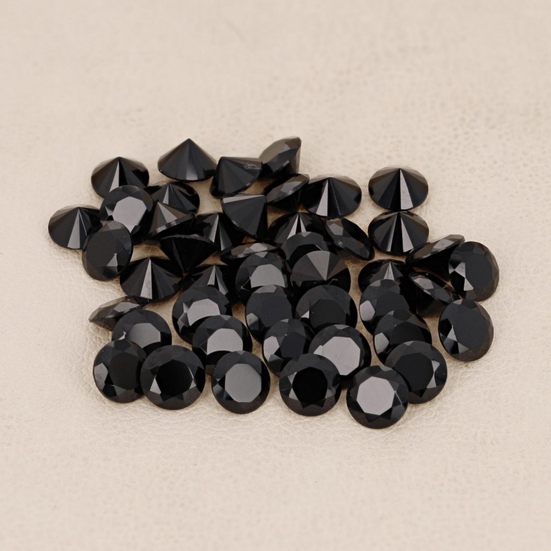 Offerta Lotto 45 Pietre Spinello Nero Rotondo Sfaccettato