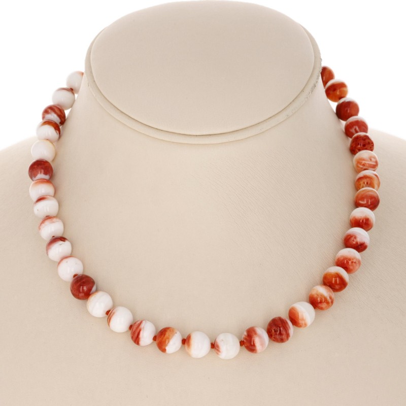 Conchiglia Spiny Rossa Sferica Liscia necklace