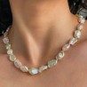 Necklace Pearl Keshi Rosa Gold Ø 9.5 / 11 mm