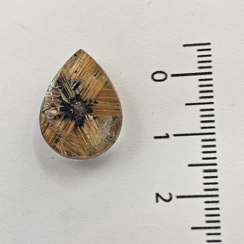 Pietra di Quarzo con Stella di Rutilo Forma a Goccia