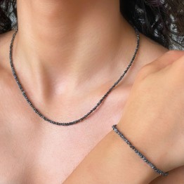 Black Diamonds Necklace and Bracelet