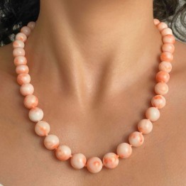 Spherical Orange Rose Coral Necklace